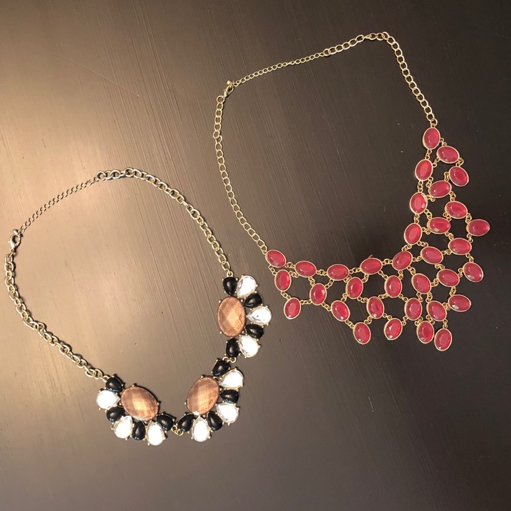 2 statement necklaces